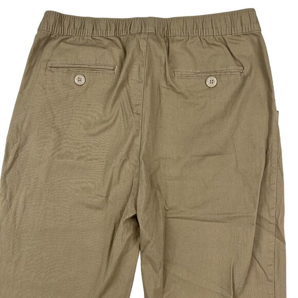 New Galaxy Men Khaki Pants Casual Lightweight Elastic Waist Pockets US L Jogger - Picture 5 of 8